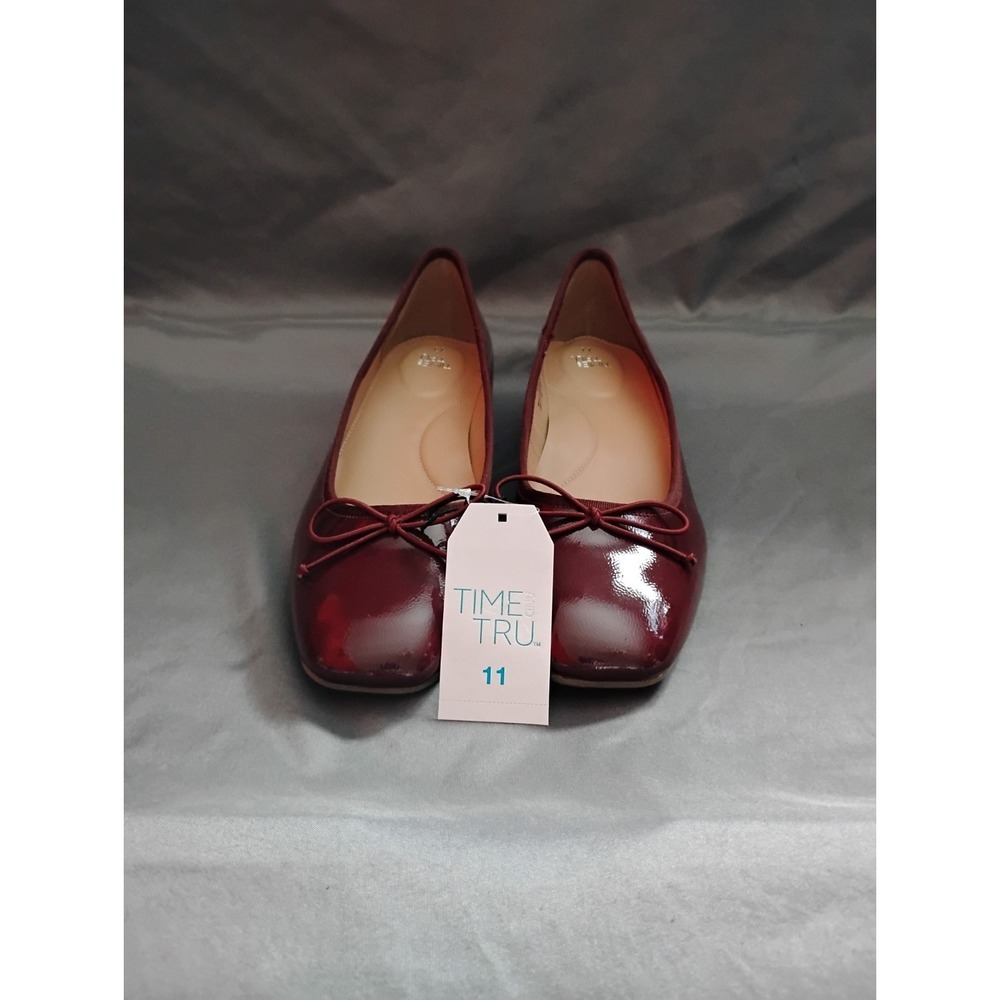 Time And Tur Women's String Bow Block Heel Ballet Shoe Size 11